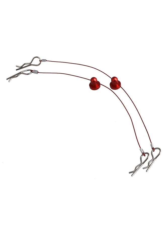 Mxfans Mxfans Red Color 1/10 RC Car Body Clip Pins 155mm Steel Wire Body Clips with Screw Retainer N10259R Set of 2  - Image 2