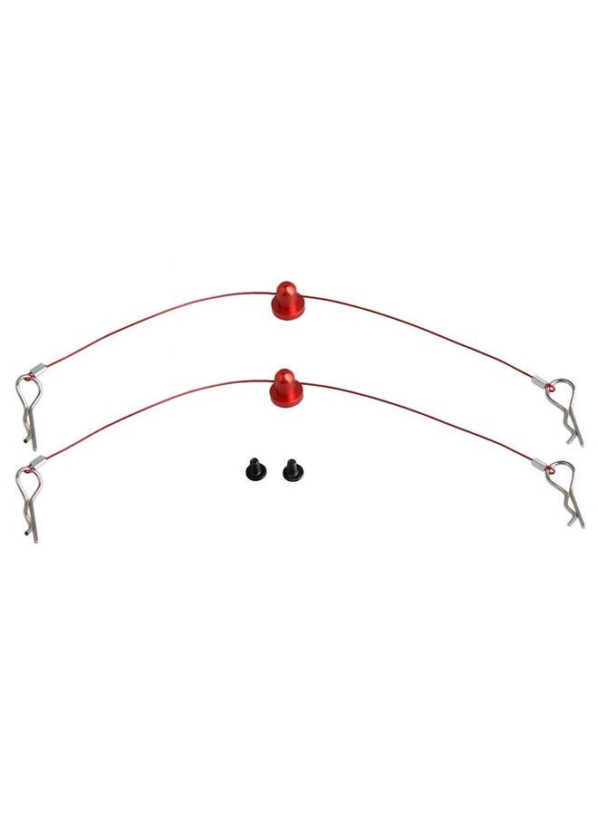 Mxfans Mxfans Red Color 1/10 RC Car Body Clip Pins 155mm Steel Wire Body Clips with Screw Retainer N10259R Set of 2  - Image 1