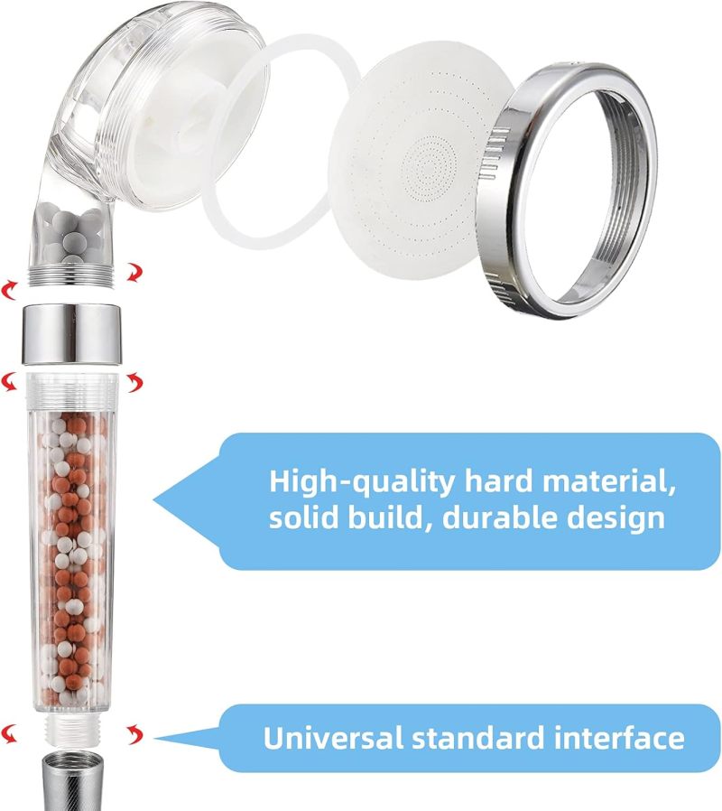 Handheld Shower Head: Lightweight ABS Material, 3 Spray Modes - Compact 240x80x20mm Size, Easy To Install for Bathroom Shower Fixtures - Image 3