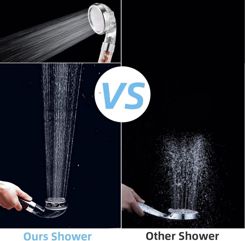 Handheld Shower Head: Lightweight ABS Material, 3 Spray Modes - Compact 240x80x20mm Size, Easy To Install for Bathroom Shower Fixtures - Image 2