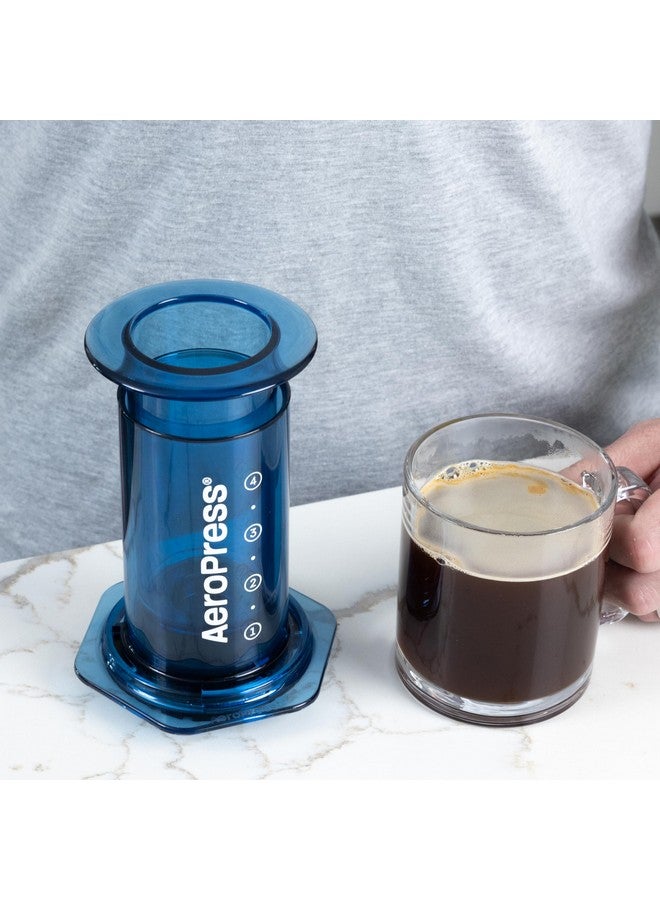 AeroPress Clear Blue Coffee Press - 3 In 1 Brew Method Combines French Press, Pourover, Espresso, Full Bodied Coffee Without Grit or Bitterness, Small Portable Coffee Maker for Camping & Travel, Blue - Image 3