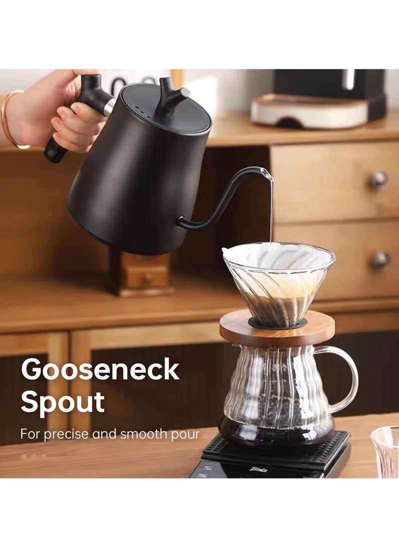 Perfin - Electric Gooseneck Kettle 1L 1000W Water Kettle for Pour-over Coffee & Tea, 304 Stainless Steel Coffee and Tea Pot, Constant Temperature Coffee Kettle - Image 1