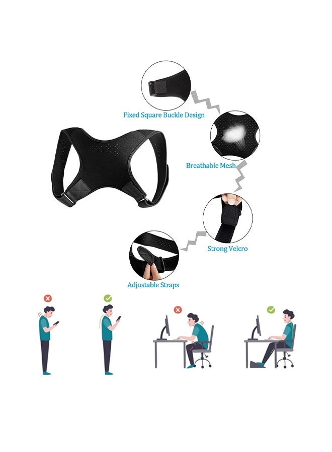 واي جيه أحزمة لتصحيح الموقف واستقامة الكتفين مصنوعة من مواد متينة ومسامية ومريحة 1 قطعة أسود - Image 4