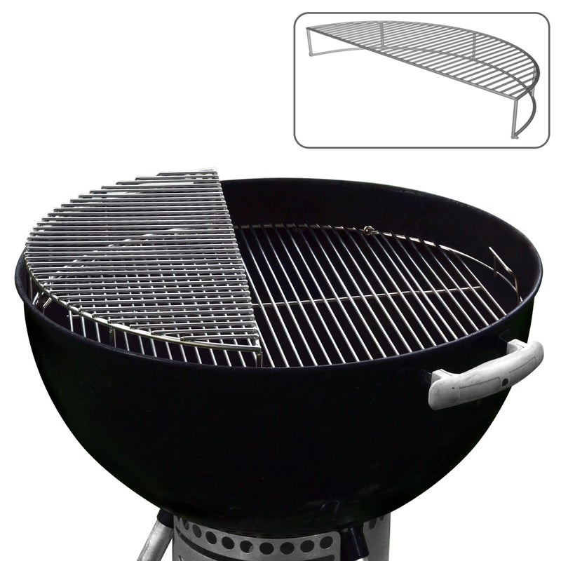 GRILLVANA The Original 'Upper Deck' Stainless Steel Grilling Warming Smoking Rack Charcoal Grill Grate- For Use with 22 Inch Kettle Grills- Charcoal Grilling Accessories and Grill Tools Grill Rack - Image 2