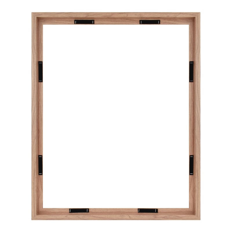 MCS Canvas Float Frames 24x30 Frame, Walnut Wood Grain for Finished Canvases, Vertical & Horizontal Wall Hanging Large with Adhesive for Canvas Paintings (1-Pack) - Image 1