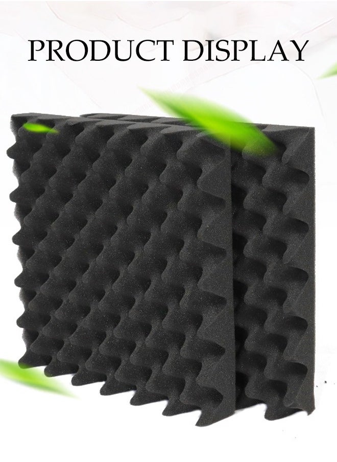 DUNISO 12 Pieces Of Sound-Absorbing Foam, Acoustic Panels,5X30X30cm, Fast Recovery Sound-Absorbing Board, Suitable For Home, Recording Studio, Soundproof Wallboard, Thickened Sound-Absorbing Foam, Soundproof Cotton, Wall, Bedroom, Piano Room, Ktv, Indoor, Self-Adhesive, Soundproof Board  - Image 4