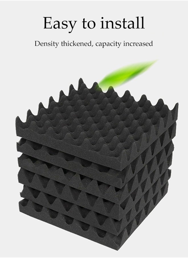 DUNISO 12 Pieces Of Sound-Absorbing Foam, Acoustic Panels,5X30X30cm, Fast Recovery Sound-Absorbing Board, Suitable For Home, Recording Studio, Soundproof Wallboard, Thickened Sound-Absorbing Foam, Soundproof Cotton, Wall, Bedroom, Piano Room, Ktv, Indoor, Self-Adhesive, Soundproof Board  - Image 5