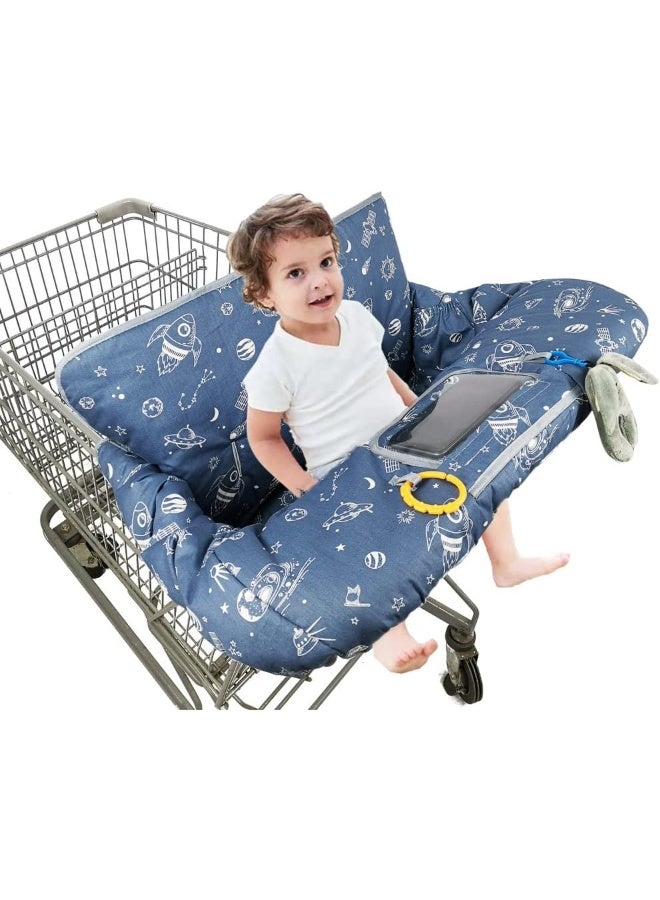 DODO NICI Shopping Cart Cover for Baby/Toddler, Cozy High Chair Cover, Blue Spaceship - Image 3