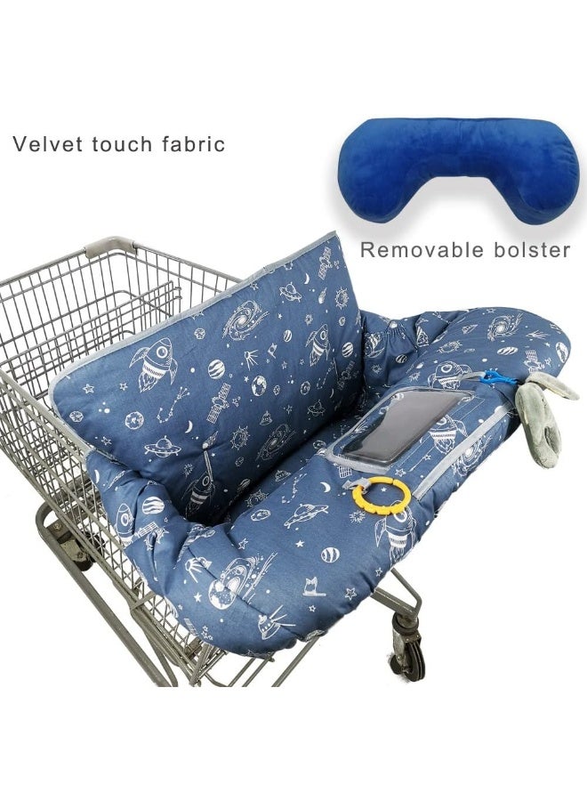 DODO NICI Shopping Cart Cover for Baby/Toddler, Cozy High Chair Cover, Blue Spaceship - Image 2