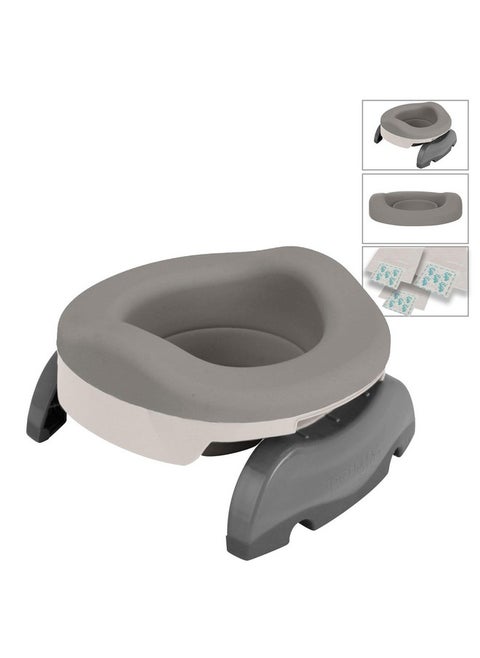 Potette Plus Potty Value Pack: Kalencom 2in1 Potette Plus Portable Potty and Reusable Collapsible Liner for Home Use (White/Gray)