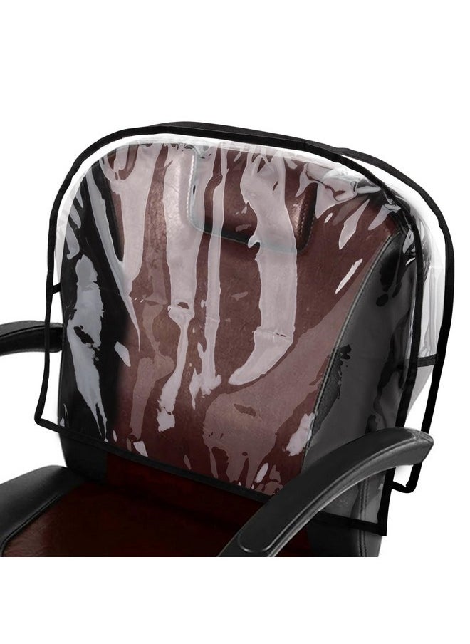Noverlife Round Barber Chair Cover Protector, 20 In Wide Clear Pvc Salon Chair Cover, Hairdressing Chair Back Stitched Cover Durable Easy Clean Covers Prevents Damage For Hair Salon Spa Office Chairs  - Image 1