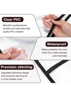 Noverlife Round Barber Chair Cover Protector, 20 In Wide Clear Pvc Salon Chair Cover, Hairdressing Chair Back Stitched Cover Durable Easy Clean Covers Prevents Damage For Hair Salon Spa Office Chairs  - Image 3
