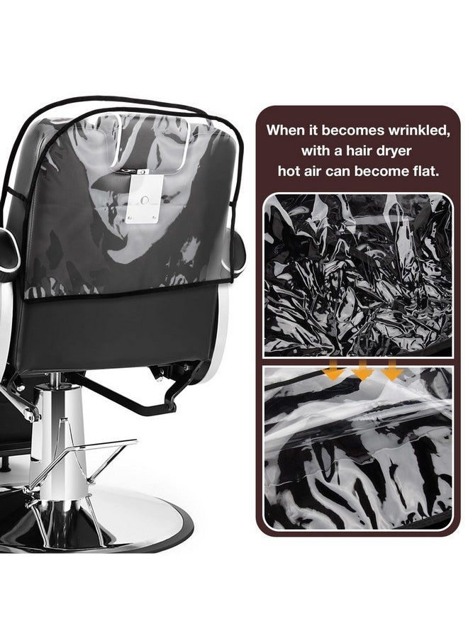 Noverlife Round Barber Chair Cover Protector, 20 In Wide Clear Pvc Salon Chair Cover, Hairdressing Chair Back Stitched Cover Durable Easy Clean Covers Prevents Damage For Hair Salon Spa Office Chairs  - Image 4