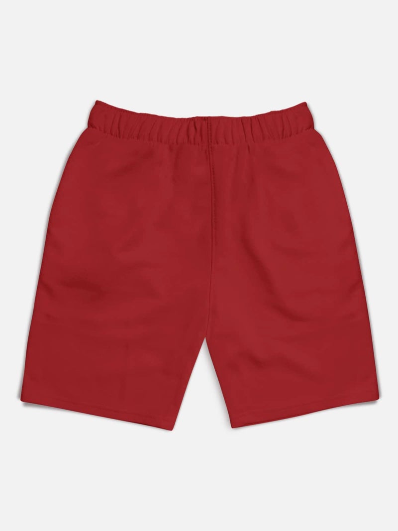HELLCAT Pack of 5 Trendy Typographic Printed Mid Rise Shorts for Boys - Petrol Blue/Grey Melange/Maroon/Navy Blue/Grey / 11-12 Years - Image 5