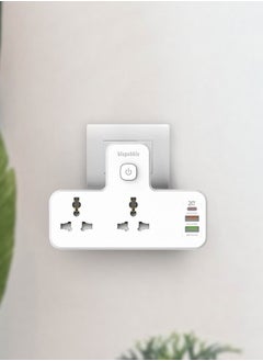 blupebble Surge Protection Wall Adapter with Night Light 20W, 2 Port, 1 PD + 1 QC3.0 + 1 USB Universal Power Socket  - Image 5