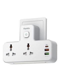 blupebble Surge Protection Wall Adapter with Night Light 20W, 2 Port, 1 PD + 1 QC3.0 + 1 USB Universal Power Socket  - Image 1
