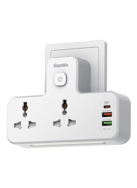 Surge Protection Wall Adapter with Night Light 20W, 2 Port, 1 PD + 1 QC3.0 + 1 USB Universal Power Socket