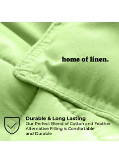 Home of linens Cotton - Plain - Heavy Comforter - 3.6Kgs - Down Alternative Filling - (For Matress 160cm/180cm) - Size (230cm x 240cm) - Lime  - Image 3
