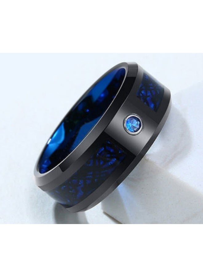 KUYING Wear Resistant Tungsten Carbide Steel Ring With Sapphire Finishing Touch - Image 1