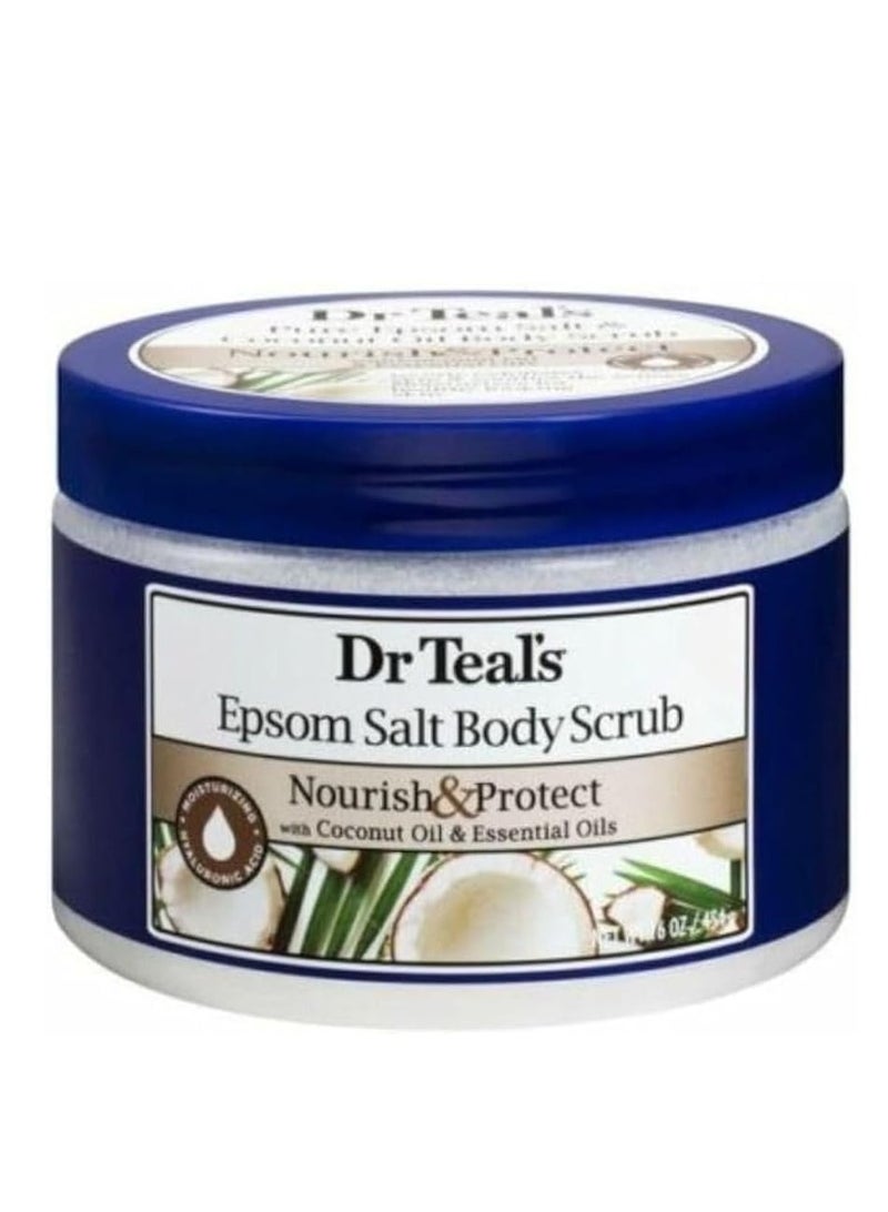 Dr Teal's Epsom Salt Body Scrub Coconut Oil 454g - Image 1