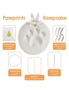 pearhead Pearhead Pet Paw Print Keepsake Ornament Kit - DIY Hanging Clay Keepsake for Dogs & Cats, Pet's First Christmas Ornament, Customized Family Ornament, 3 Ribbons  - Image 5