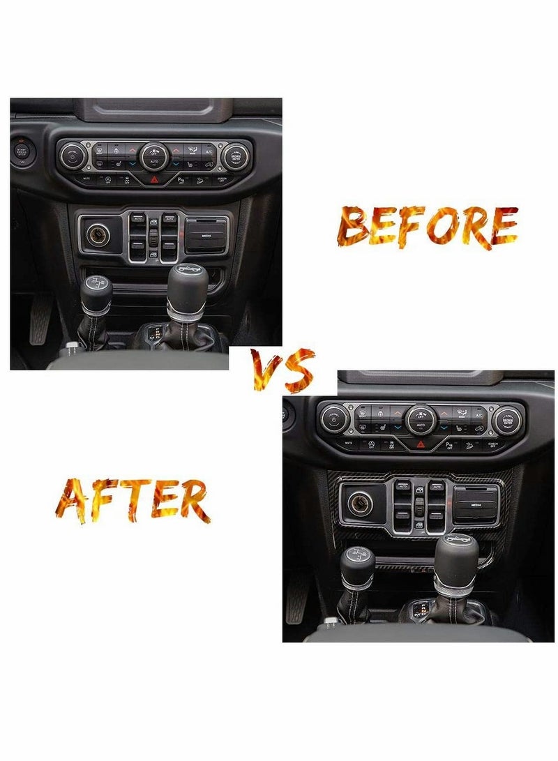 KASTWAVE Window Control Panel Trim Cover, Interior Decoration Accessories, for 2018-2021 Jeep Wrangler JL JLU, Carbon Fiber Texture - Image 2