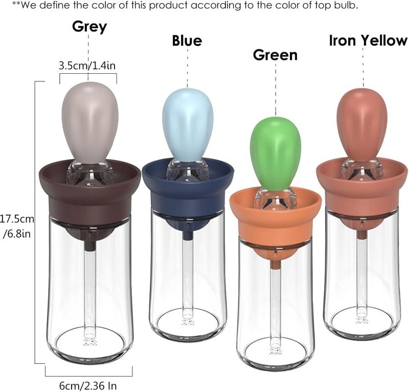 TINMIX Oil Dispenser with Brush - Glass Olive Oil Dispenser for Cooking, 2 IN 1 Oil Dispensing Bottle for Kitchen with Silicone Basting Brush for Vinegar Sauce BBQ Grill Frying, T-OB21, Blue - Image 1