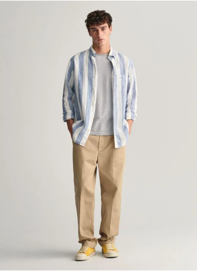 غانت Gant Regular Fit Bold Striped Linen Shirt