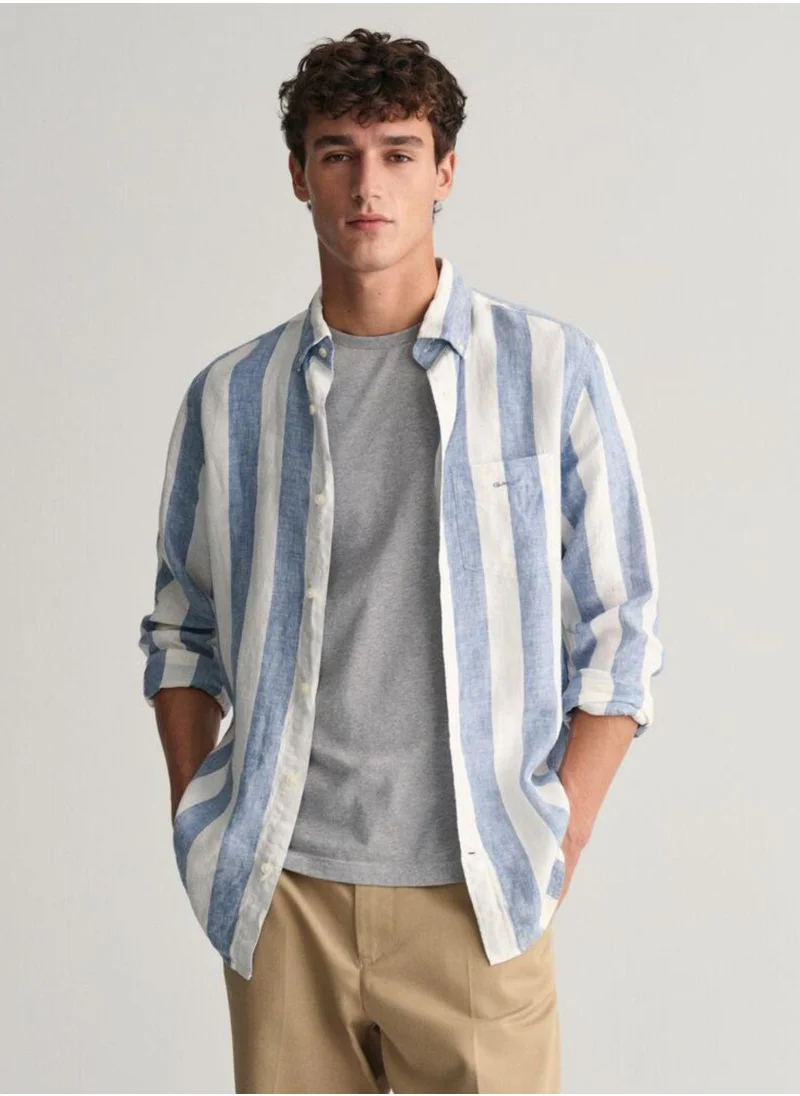 غانت Gant Regular Fit Bold Striped Linen Shirt