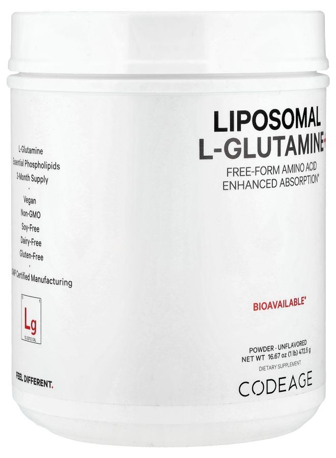 Codeage Liposomal L-Glutamine+ Powder Unflavored 16.67 oz (472.5 g) - Image 2