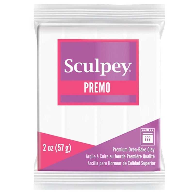 Sculpey Sculpey Premo Polymer OvenBake Clay White Non Toxic 2 oz bar Great for jewelry making holiday DIY mixed media and home dcor projects Premium clay perfect for clayers and artists 
