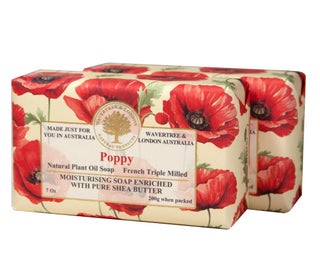 Wavertree  London Poppy Scented Natural Soap 2 Bars 7oz Moisturizing French Triple Milled Soap Bars enriched with shea butter  Pure Plant Oil Bath  Body Soap for All Skin Types - pzsku/Z4A96F3C8AFEC3B3E4C5BZ/45/_/1742913621/0bc137ed-685f-4a65-8f0c-868ea4643a47