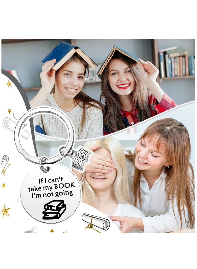 Excefore 12 Pcs Book Club Gifts Book Lovers Keychain For Novelty Gifts Nurse Graduation Gifts Reader Writers Birthday Book Jewelry Librarian Gift Reading Lover Gift, Silver - Image 5