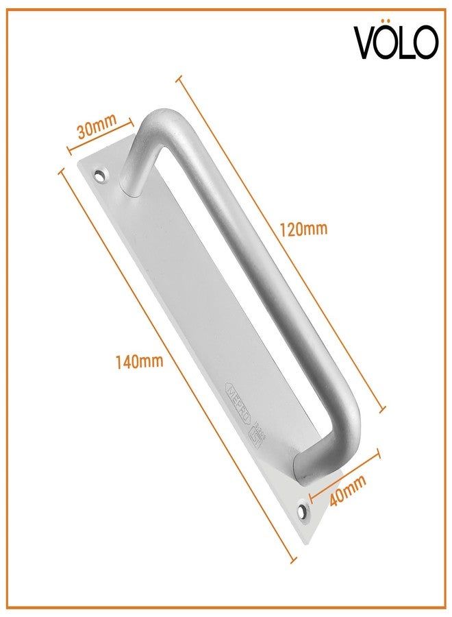 VOLO Silver Finish Cabinet and Window Door Handle for Home, Kitchen, and Office Doors - (Model: D-Handle) (2, 120MM (4.5 Inch)) - Image 2
