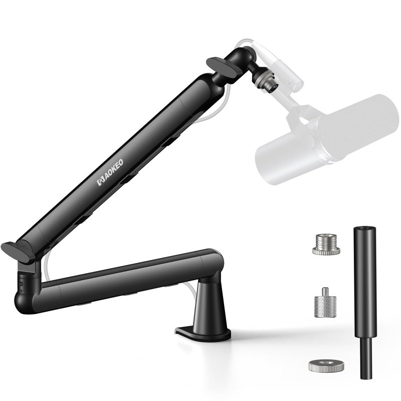 Aokeo Microphone Arm,Aokeo AK-55 Desk Low Profile Adjustable Mic Boom Arm Stand,Suitable For Blue Yeti,Snowball iCE, HyperX QuadCast,SoloCast,Elgato Wave,Etc - Image 4