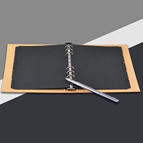 Bluecell World Bluecell 3 Sets Black Color Paper Divider Index Page Tab Cards for 6-Holes Ring Binders Notebooks Travel Diary Journal Planner (A5 Black) - Image 5