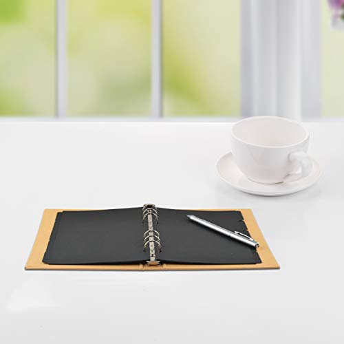 Bluecell World Bluecell 3 Sets Black Color Paper Divider Index Page Tab Cards for 6-Holes Ring Binders Notebooks Travel Diary Journal Planner (A5 Black) - Image 4