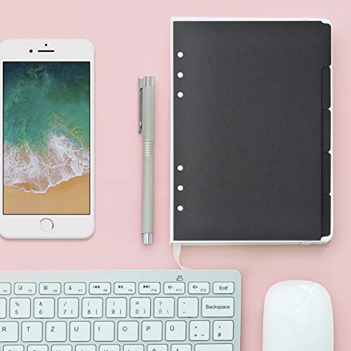 Bluecell World Bluecell 3 Sets Black Color Paper Divider Index Page Tab Cards for 6-Holes Ring Binders Notebooks Travel Diary Journal Planner (A5 Black) - Image 3