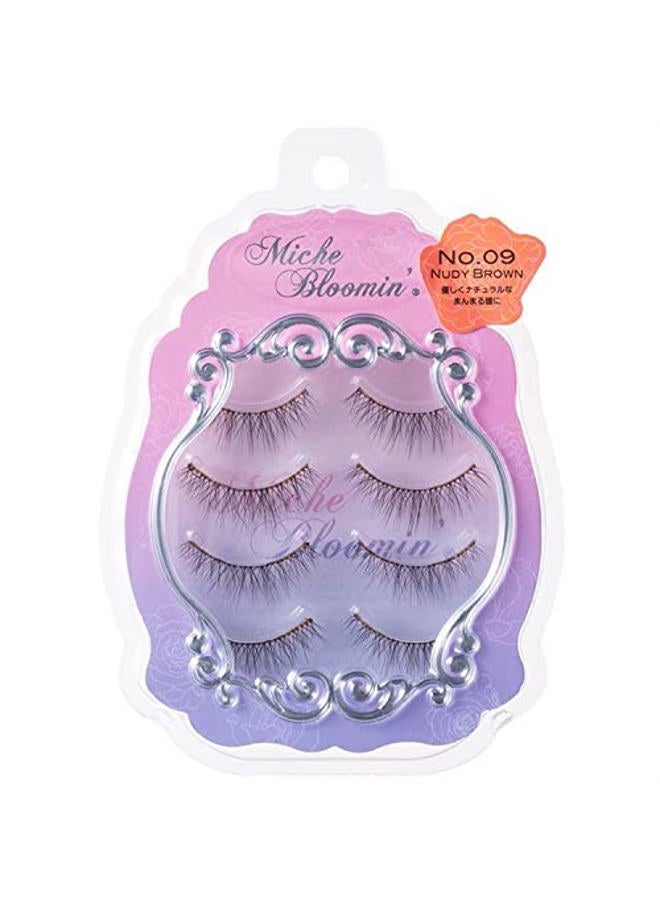 Miche Bloomin ' 3D Eyelashes No. 09 Nude Brown 4 Pairs - Image 1