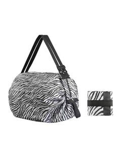 Spot single shoulder polyester waterproof portable grocery shopping spring roll shopping bag for travel portable storage organ folding shopping bag Zebra Pattern Zebra Pattern