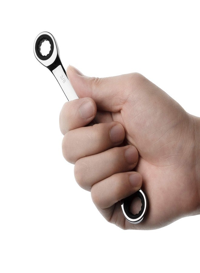 Jetech 3/8 Inch x 7/16 Inch Single Double Box End Ratcheting Wrench - Metric 72 Tooth Ratchet Gear Spanner Tools CR-V Heavy Duty Gear Spanner for Repairs - Image 5