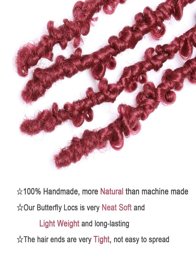 Leeven 12 Inch Pre-twisted Butterfly Locs - 6 Packs Burgundy Bob Distressed Butterfly Twist Locs Crochet Hair - Pre-looped Messy Distressed Faux Locks for Women - Image 5