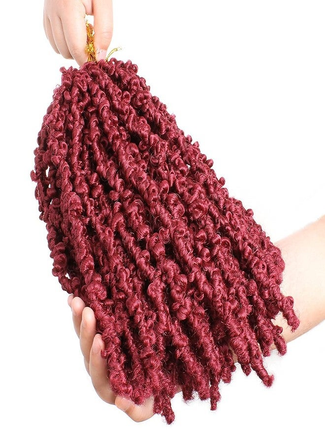 Leeven 12 Inch Pre-twisted Butterfly Locs - 6 Packs Burgundy Bob Distressed Butterfly Twist Locs Crochet Hair - Pre-looped Messy Distressed Faux Locks for Women - Image 2