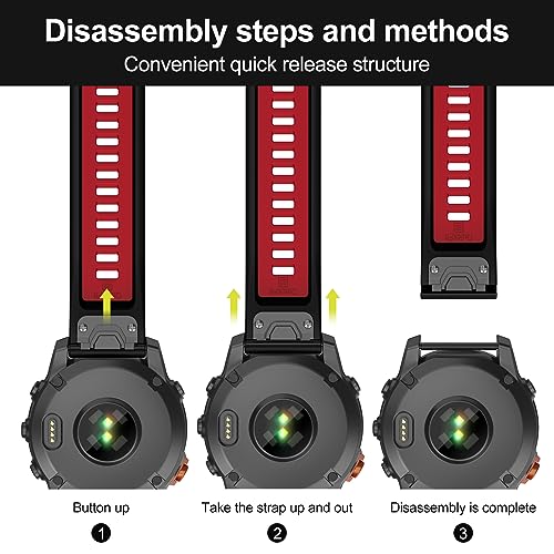MYSNBKN Compatible with Fenix 7 Band,22mm Easy-fit Silicone Watch Strap Wristbands Replacement for Garmin Fenix 5/Fenix 5 Plus/Fenix 6/Fenix 6 Pro/Fenix 7 Pro/Forerunner 935/Forerunner945/Approach S60 - Image 2