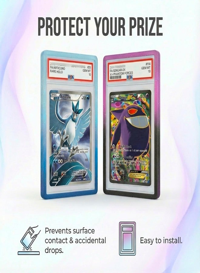 HOMEXPRO X PRO PSA Slab Protector - 12 Pack PSA Slab Guards - 4 Elemental Gradient Colors Included - Durable TPU Bumper Guards - Stackable & Secure Graded Card Guard - Image 3