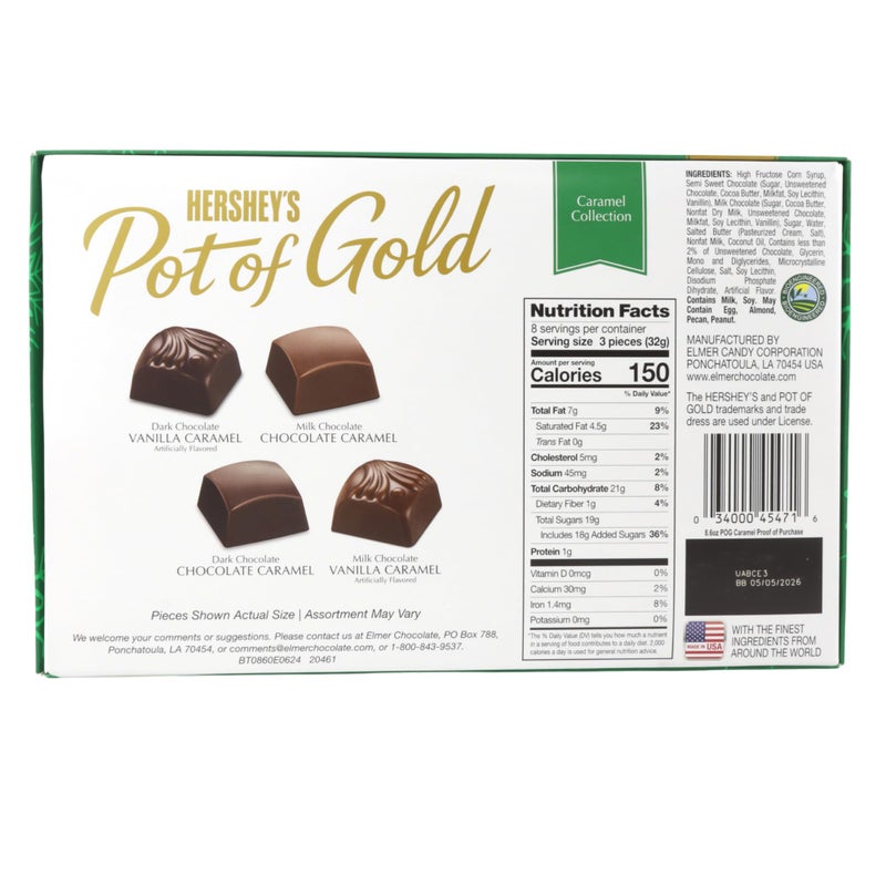 Hershey's صندوق حلوى هيرشي لعيد الميلاد من الشوكولاتة بالحليب وكاراميل الترافلز، مجموعة هدايا حلوى، 24 قطعة إجمالية، 8.75 أونصة - Image 2