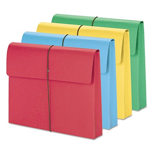 Smead Colored Expanding File Wallet with Flap and Cord Closure, 2" Expansion, Letter Size, Assorted Colors, 50 per Box (77251) - Image 1