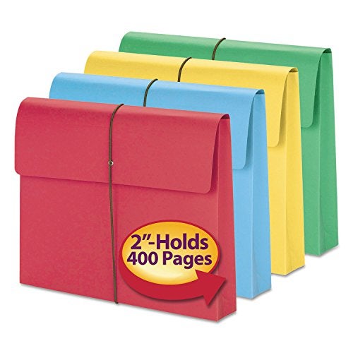 Smead Colored Expanding File Wallet with Flap and Cord Closure, 2" Expansion, Letter Size, Assorted Colors, 50 per Box (77251) - Image 4