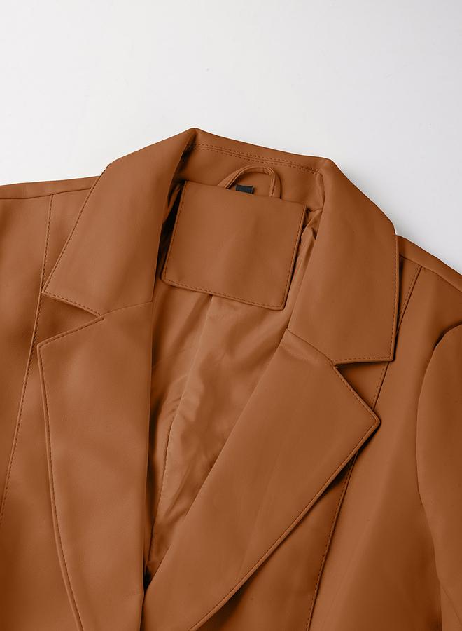 تايك تو جاكيت بأزرار من الجلد الصناعي - Image 4