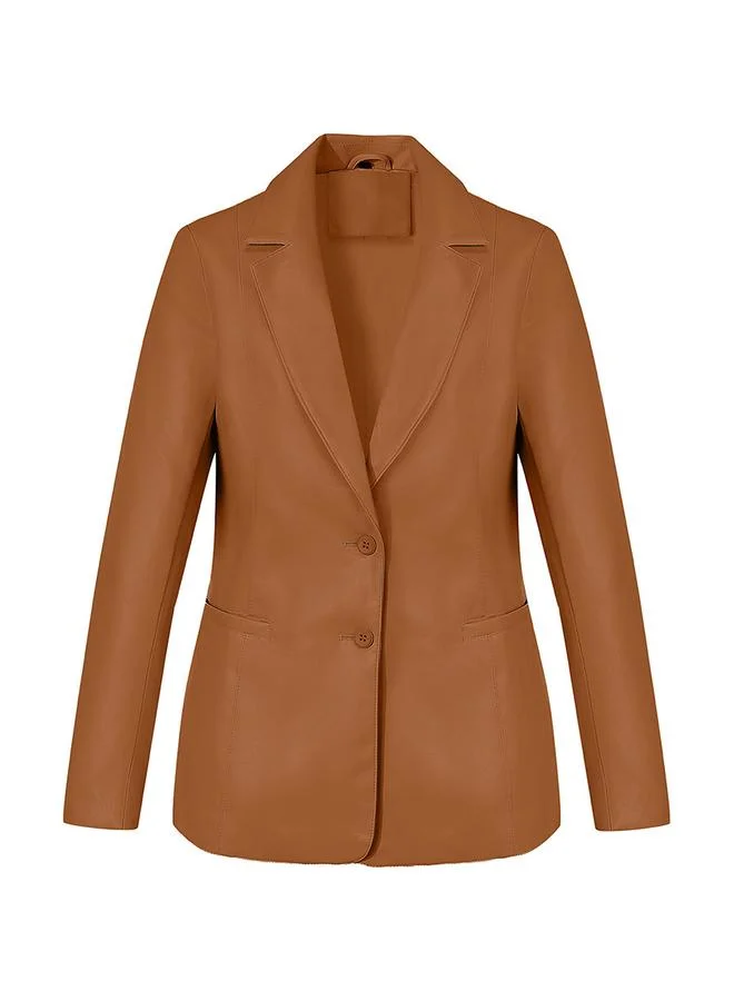 Take Two Faux Leather Buttoned Jacket